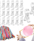 Transparent Balloon Arch Clips Kit For DIY Garlands And Arches Includes 20 Clips And 100 Long Balloons Plastic Spring Clamps
