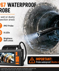 Dual Lens 4.3 Inch Endoscope Borescope With 1080P Photo And Video, 33 Feet IP67 Waterproof Semi-Rigid Cable inspecting wet pipe