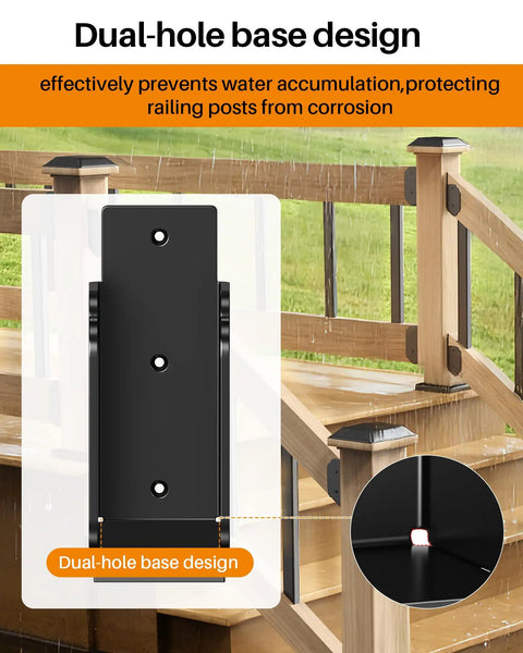 Sturdy 201 Stainless Steel All Weather Deck Railing Brackets Set For 30 Degree Stair Connectors Wood Post To Handrail Fence Railing And Barn Beam Use 2 Pair Actual 1.5 By 3.5 Inches Built Tough