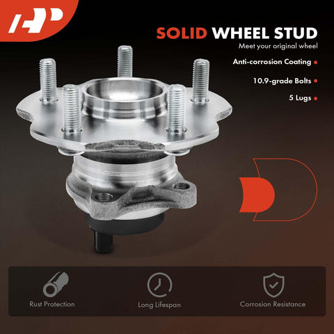 Rear Wheel Bearing And Hub Assembly With ABS For Toyota Lexus And Scion Vehicles 2006 To 2021 Five Lug Pattern Fits RAV4 HS250h NX200t NX300 NX300h iM Tc