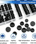 260 Pcs Rubber Hole Plugs Set for Round Holes, 8 Sizes, Handy DIY Furniture Office Kitchen Repair Plugs in plastic case