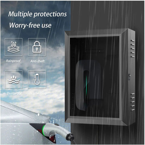 Premium Rock Solid Heavy Duty Electric Vehicle Charger Cover Tough As Nails Steel Armor with rain protection features.