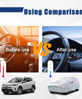 Before and after comparison of Toyota RAV4 interior with Six Layer SUV Car Cover With Custom Fit For Toyota RAV4 2006 Through 2025