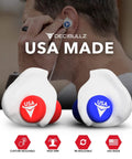 Man using Custom Molded Earplugs USA Edition With 31dB NRR Ultra Comfy Hearing Protection for Shooting Travel Swimming Work and Concerts
