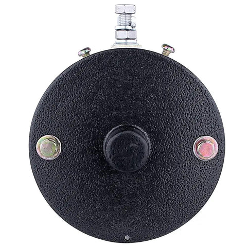 No Sweat 12V Dc Hydraulic Pump Motor Chrome Cw Rotary Fits Fenner SpX Pro Hopper Washout System Prestolite Style Oem W9799C top view showing black textured surface and mounting bolts.