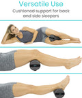 Get Your Back Swayin Cool With This Epic Firm Lumbar Roll Pillow For Pain Relief, shown in support for side sleepers.
