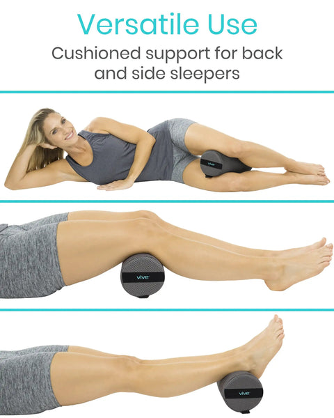 Get Your Back Swayin Cool With This Epic Firm Lumbar Roll Pillow For Pain Relief, shown in support for side sleepers.