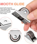 Heavy Duty Mini Caster Wheels 4 Pack For Cabinet Doors And Wardrobe Slide Rails Smoother Than Grease TPR Rollers with sealed bearings and silver mounting.