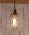 Clear Glass Lamp Shades 3-Pack Modern Cone Shape 6x5.75 Inch 1-5/8 Inch Fitter Fits Medium Base Socket Can Hang Up or Down Replacement Glass for Vintage and Modern Fixtures