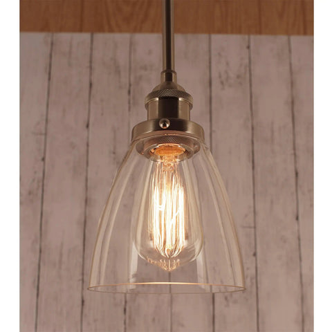 Clear Glass Lamp Shades 3-Pack Modern Cone Shape 6x5.75 Inch 1-5/8 Inch Fitter Fits Medium Base Socket Can Hang Up or Down Replacement Glass for Vintage and Modern Fixtures