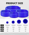 Badass Blue Silicone Vacuum Tubing Hose Line Kit 10 Ft Rolls In Four Sizes Fits All Engines Withstands High Heat And Pressure For Serious Car Mods. product size chart