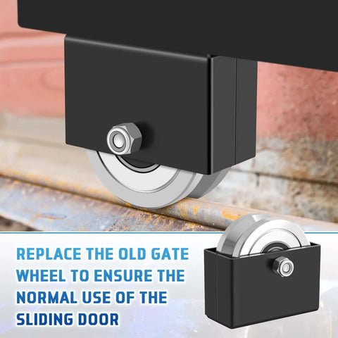 4-Inch V-Groove Gate Wheel Set With Welded Bracket Box for Sliding Gates on Inverted Track