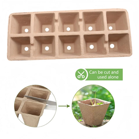 240 Cell Seed Starter Tray Kit with Biodegradable Peat Pots and Germination Trays Organic Seed Starting System