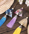 10 Pack Mugwort Triangle Sachets With Tassels Dragon Boat Festival Zongzi Shape Home Decor Bags Premium Cotton Fabric