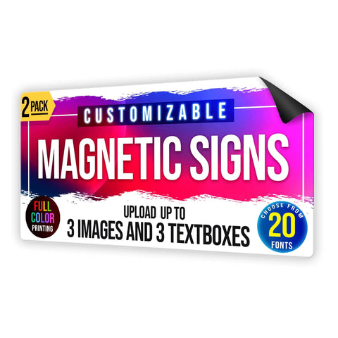 2 Pack 12x24 Custom Magnet Signs In Full Color For Business And Advertising, 30 Mil Vinyl Car Magnets, Personalized Magnetic Sheets