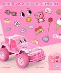 Rechargeable Remote Control Car For Kids 1:16 Scale, 2.4Ghz Off Road RC Truck With Stickers, All Terrain Toy Gift For 3 Year Old Girls