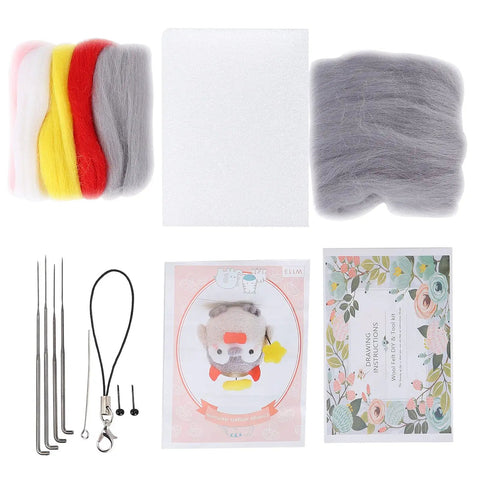 Beginner Friendly Wool Felting Kit With Safe Tools And Storage Box Easy Fun Craft For Making Cute Animal Plush Dolls 113 Piece Energy Angel And Devil Theme Fiber Arts Supplies For Kids And Adults, wool and tools