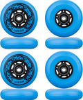 Eight Pack Inline Skate Wheels 76mm 85A Replacement Wheel Set For Outdoor And Indoor Use Blue Ideal For Street Rinks And Park Sessions