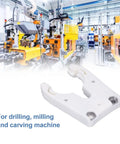 Heavy Duty Automatic Tool Holder Clamp For CNC Machines, white ABS part for drilling and milling, durable for shop use.