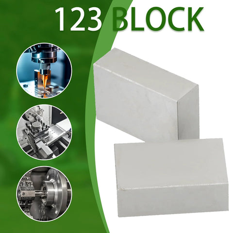 Machinist parallel blocks set, hardened steel, 1 in x 2 in x 3 in, two blocks, no holes