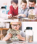 Children and parent using Green Digital Coin Counter Money Bank With LCD Display, 1.8L ABS Jar, battery operated, for saving coins