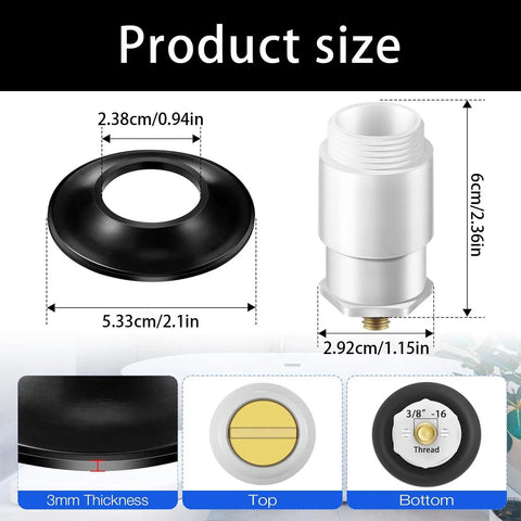 Strong & Easy Installs Bath Tub Drain Plug Metal Drain Stoppers, showing product dimensions and design features.