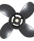 Top view of 9.25 By 10 Inch Aluminum Outboard Propeller For Honda 8-20HP Right Hand 8 Spline 4 Blade OEM 58134-ZV4-010AH Gearcase