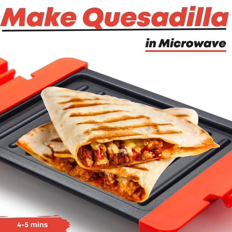 Maconee Microwave Grill For Melty Cheesy Sandwiches And Crispy Paninis, quesadilla in microwave, thermal cooking plate.