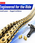 420 Gold Motorcycle Chain 132 Links With Chain Breaker Heavy Duty Roller Chain For 110cc 125cc Dirt Bike Go Kart ATV Quad Scooter Mini Bike With 10 Master Links Included