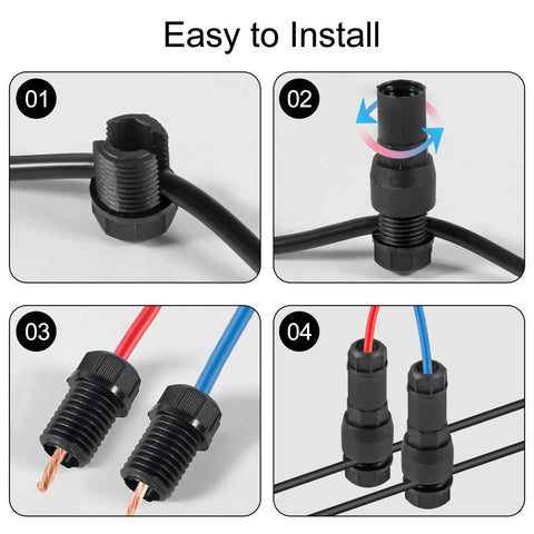 Ten Pack Low Voltage Landscape Wire Connectors Waterproof For Outdoor LED Pathway Garden Lights installation steps