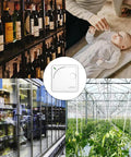 Collage with WiFi Environmental Sensor For Smart Home Monitoring With Temperature Humidity And Light Tracking External Probe Alerts