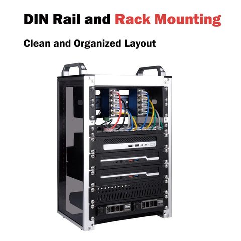 10 Inch 2U Adjustable DIN Rail Mount Bracket For DeskPi RackMate T1 T0 T2 T0 Plus T1 Plus TL1 Rack Ready inside server rack
