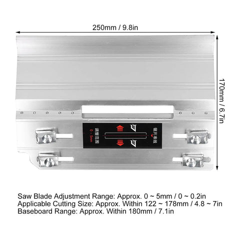 Tough As Nails 45 Degree Tile Chamfering Tool And Metal Corner Cutting Machine dimensions 250mm x 170mm, marked adjustments for cutting.
