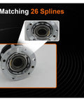 Close-up of matching 26 splines for the Lock Down Your Rig With Badass Engineered Wheel Locking Hubs Compatible With Suzuki Samurai Sj413 Jimny Vitara Escudo Sierra 26 Spline Anti Theft Alloy Front.