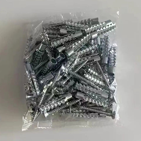 Heavy Duty Metal Expansion Anchors With Screws 50 Pack For Hollow Walls, tough as nails high strength expansion fasteners in bag