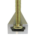 Close-up of Set Of Four Premium Aluminum T Slot Track Rails Twenty Four Inches Long With A Deep Three Eighth Inch Channel.