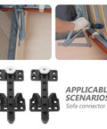 4 Piece Plastic Sofa Repair Connector Set With Serrated Teeth Grip Preventing Frame Separation Invisible Under Cushions