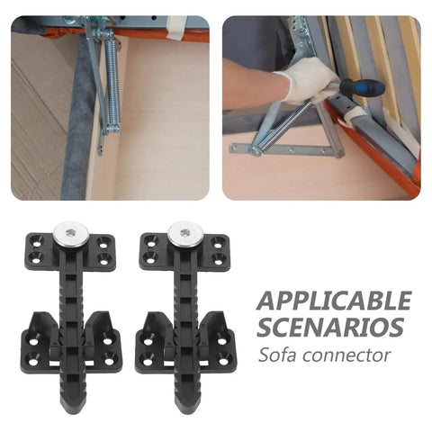4 Piece Plastic Sofa Repair Connector Set With Serrated Teeth Grip Preventing Frame Separation Invisible Under Cushions