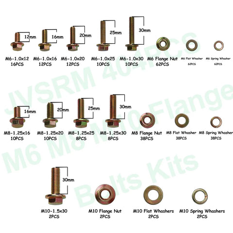 Workhorse 404 Piece Metric Flange Bolt Kit With Matching Nuts And Washers For M6 M8 M10 Sizes In Auto Shops And Weekend Builds Class 10.9 High Tensile Strength complete set of metric bolts, nuts, and washers
