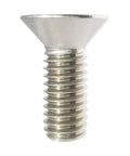 Close-up of 2-1/2 Inch 5/16-18 Flat Head Socket Cap Screw, Allen Drive, 18-8 Stainless Steel, full thread, bright finish