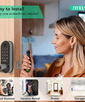 Smart Door Lock With Built In WiFi And Fingerprint, Handle And Keypad, Remote Access And Auto Lock, Keyless Entry for installation