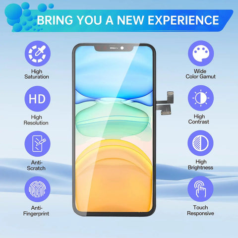 IPhone 11 Pro Max 6.5 Inch Screen Replacement Kit With 3D Touch LCD Digitizer Full Assembly And Front Glass Waterproof Adhesive And Tools DIY Friendly A2161 A2218 A2220 image showing screen display features