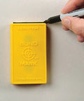 Drywall Electrical Box Locator Tool With Rare Earth Magnets Blind Mark Kit held by hand, marker in use for accurate outlet cutouts.