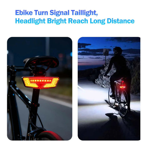 All In One Electric Bike Lighting Kit With 400 Lumen Front Headlight And Turn Signal Taillight With Brake Light, 24V 36V 48V Compatible, Handlebar Switch For Easy Night Rides