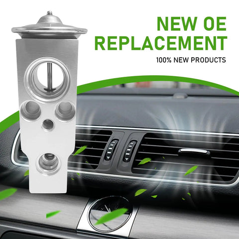 Universal Car Expansion Valve For Air Conditioning System, Heavy Duty Metal Valve, dashboard background, silver