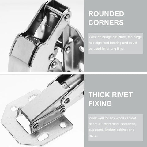 Hydraulic Soft Close 4 Inch Cabinet Hinges 90 Degree Concealed Inner Closet Door Hinges with rounded corners and thick rivet fixing