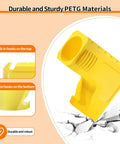 Yellow PETG Table Saw Dust Collector Adapter with built-in hooks for easy hook attach, Dewalt compatible, 2.05-inch inner diameter.