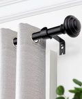 Heavy Duty Curtain Rod Set For Windows 72 To 144 Inches 7/8 Inch Adjustable Drapery Rods With Modern Finials Built To Last