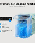 Countertop Ice Maker With Scoop, Basket And Handle, Portable Ice Machine, automatic self-cleaning feature in action