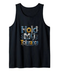 Classic Fit Black Machinist Tank Top Featuring Vise Square Gauge Set For CNC Enthusiasts, black tank with 'Hold My Tolerance' design.